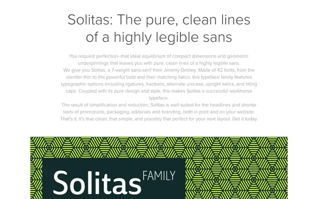 Solitas specimen from Insignedesign