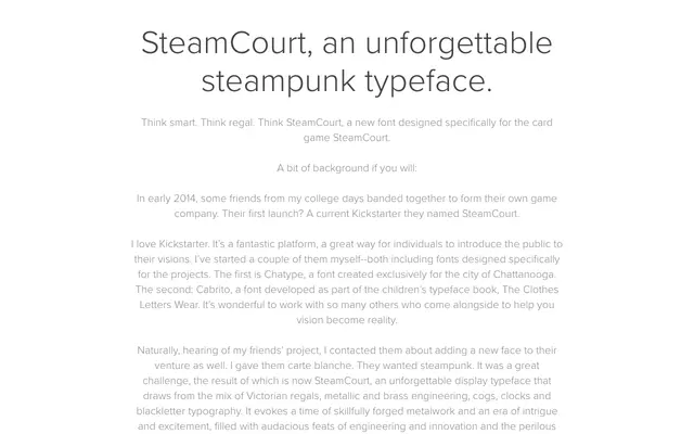 SteamCourt specimen from Insignedesign
