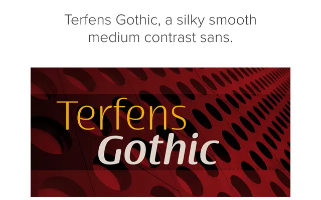 Terfens Gothic specimen from Insignedesign