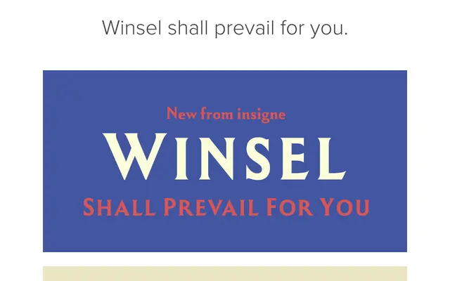 Winsel specimen from Insignedesign