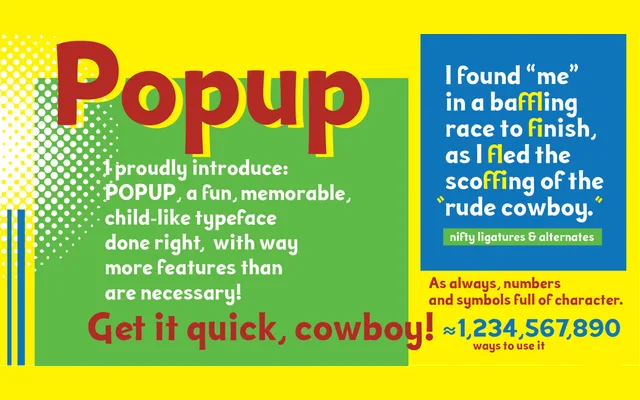Popup specimen from Interrobang Type