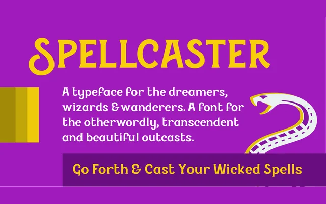 Spellcaster specimen from Interrobang Type