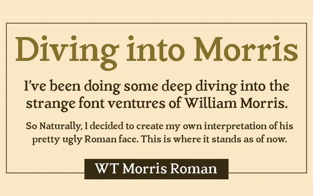 WT Morris Roman specimen from Interrobang Type