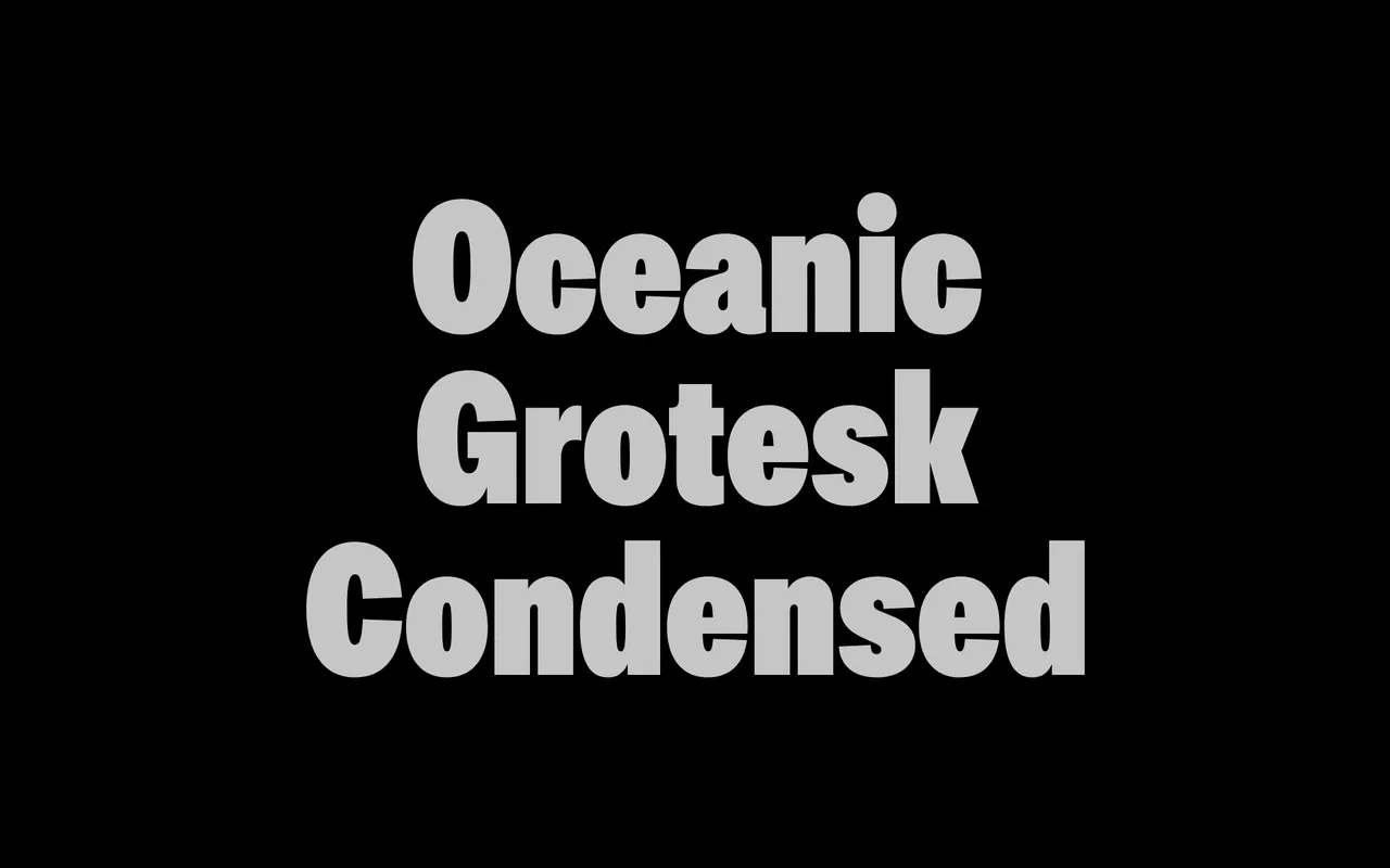 Oceanic Grotesk Condensed specimen from Interval Type