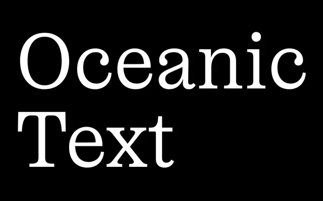 Oceanic Text specimen from Interval Type