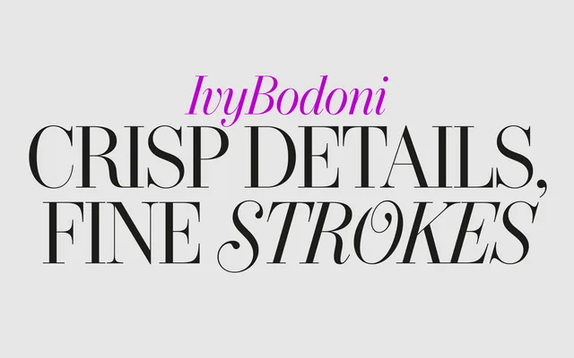 IvyBodoni specimen from Ivy Foundry