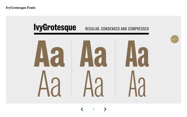 IvyGrotesque specimen from Ivy Foundry
