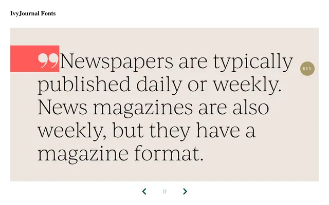 IvyJournal specimen from Ivy Foundry