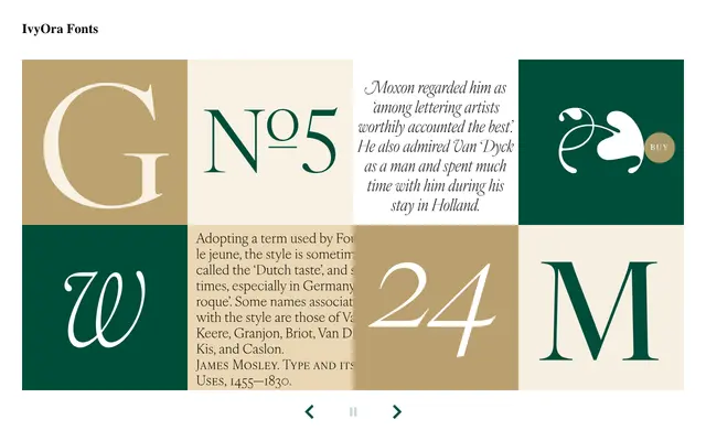 IvyOra specimen from Ivy Foundry