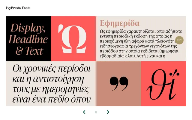 IvyPresto specimen from Ivy Foundry