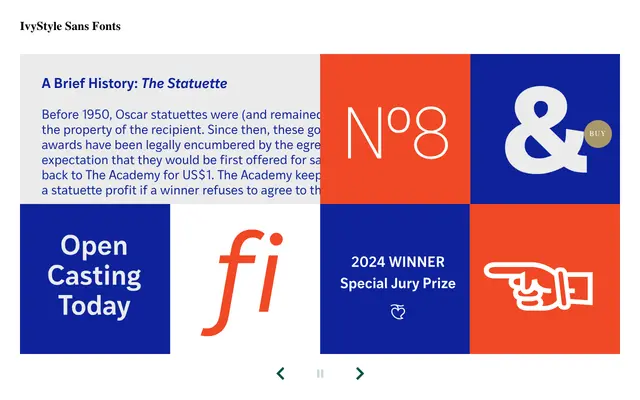 IvyStyle Sans specimen from Ivy Foundry