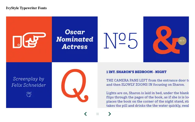 IvyStyle Typewriter specimen from Ivy Foundry