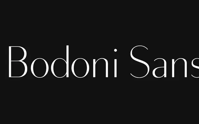 Bodoni Sans specimen from J Foundry