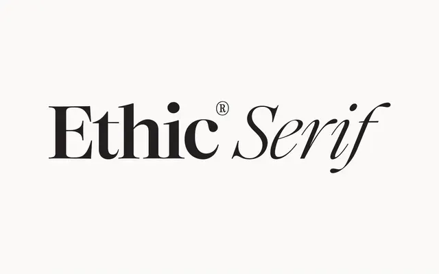 Ethic® Serif specimen from Jen Wagner Co.