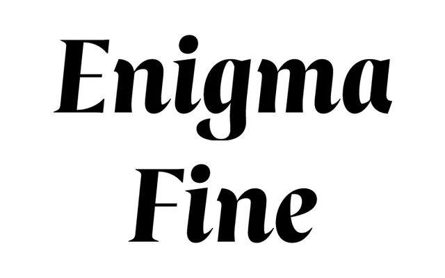 Enigma Fine specimen from Jeremy Tankard Typography