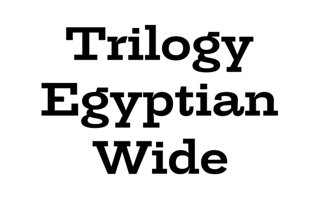 Trilogy Egyptian Wide specimen from Jeremy Tankard Typography