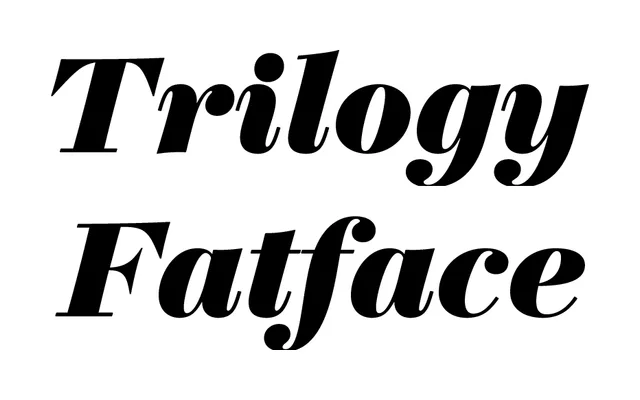 Trilogy Fatface specimen from Jeremy Tankard Typography