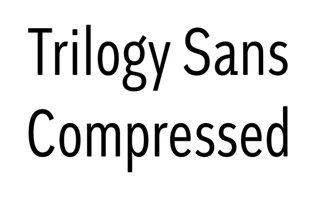 Trilogy Sans Compressed specimen from Jeremy Tankard Typography
