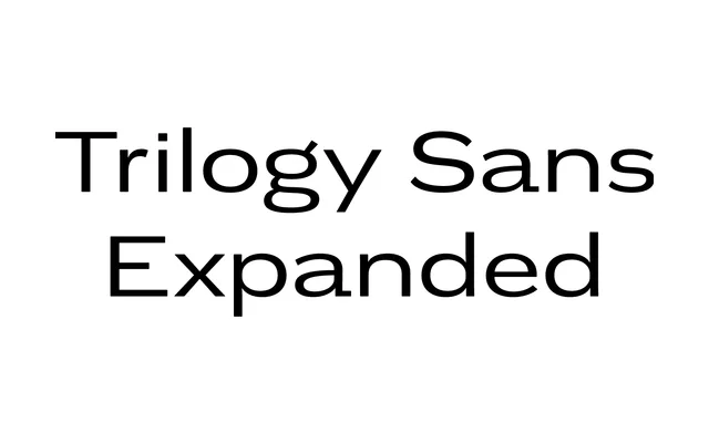 Trilogy Sans Expanded specimen from Jeremy Tankard Typography