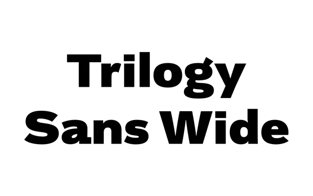 Trilogy Sans Wide specimen from Jeremy Tankard Typography