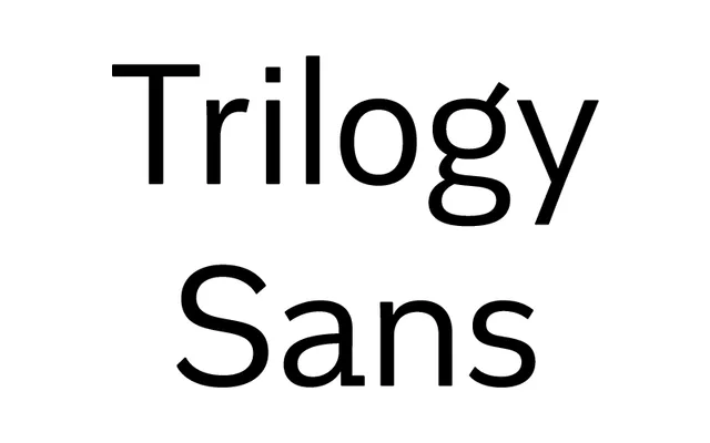 Trilogy Sans specimen from Jeremy Tankard Typography