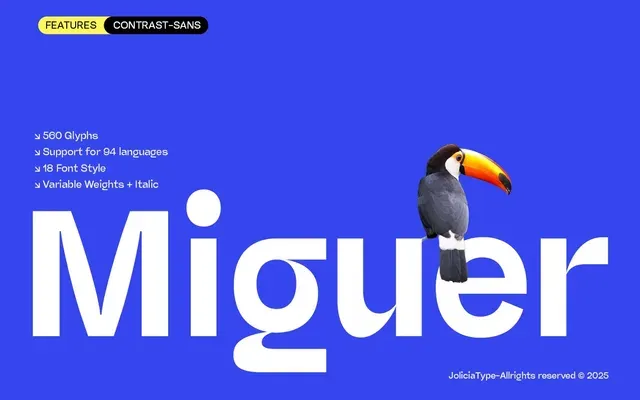 Miguer Sans specimen from Jolicia Type
