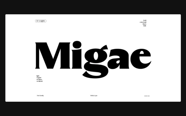 Migae specimen from Joliciatype