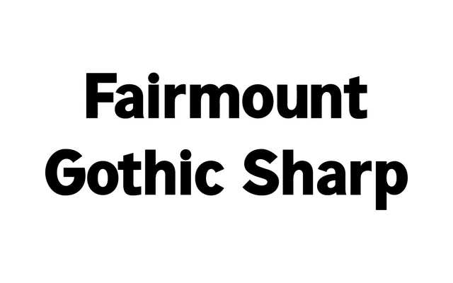 Fairmount Gothic Sharp specimen from JP Flexner