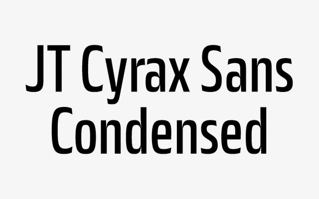 JT Cyrax Sans specimen from July Type