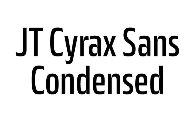 JT Cyrax Sans specimen from July Type