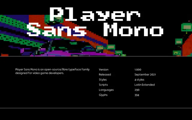 Player Sans Mono specimen from Justin Penner