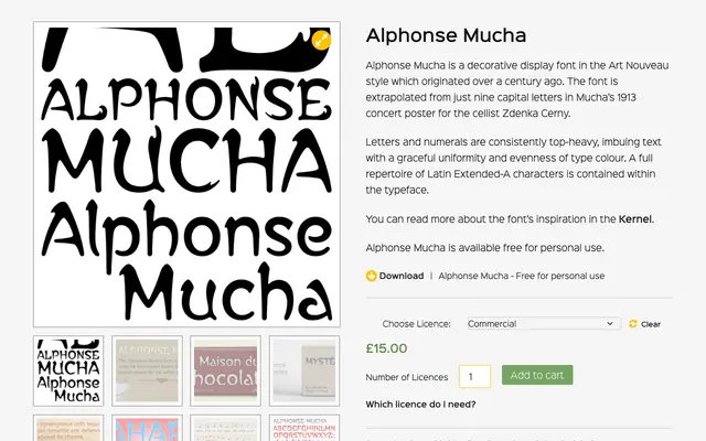 Alphonse Mucha specimen from K-Type