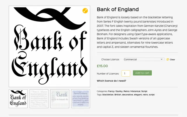 Bank of England specimen from K-Type