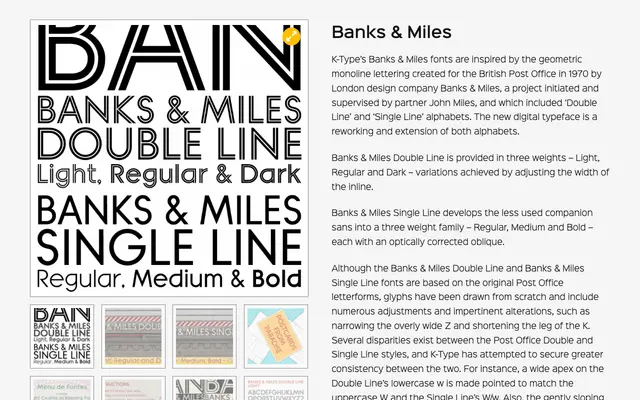 Banks & Miles specimen from K-Type