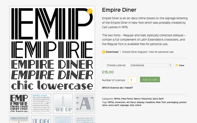 Empire Diner specimen from K-Type