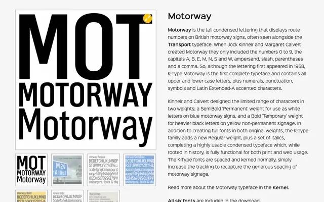 Motorway specimen from K-Type