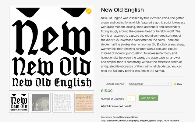New Old English specimen from K-Type