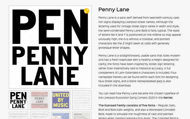 Penny Lane specimen from K-Type