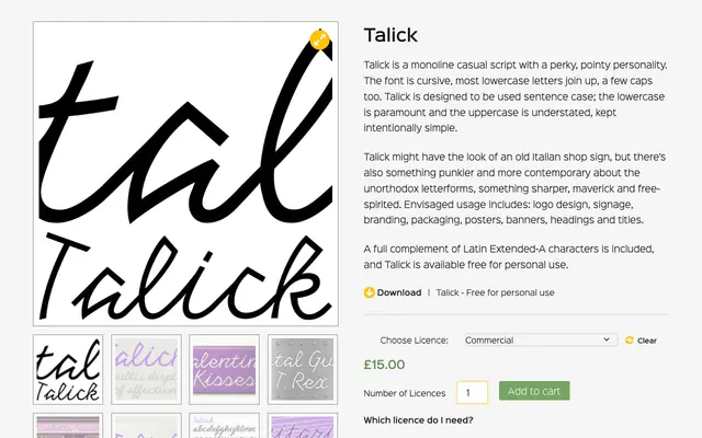Talick specimen from K-Type
