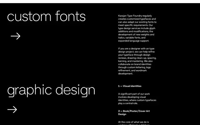 Karajan Type Foundry Services specimen from Karajan Type Foundry