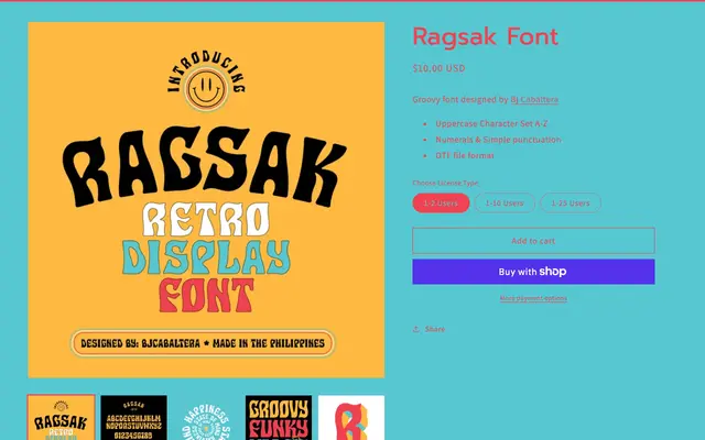 Ragsak Font specimen from Kern Club