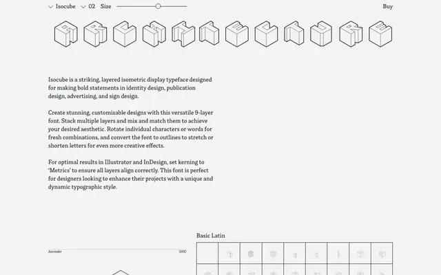 Isocube specimen from Kevin Foley Fonts