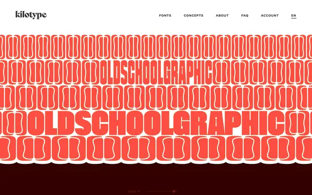 Oldschool Graphic specimen from Kilotype