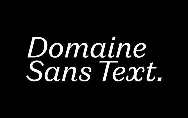 Domaine Sans Text specimen from Klim Type Foundry