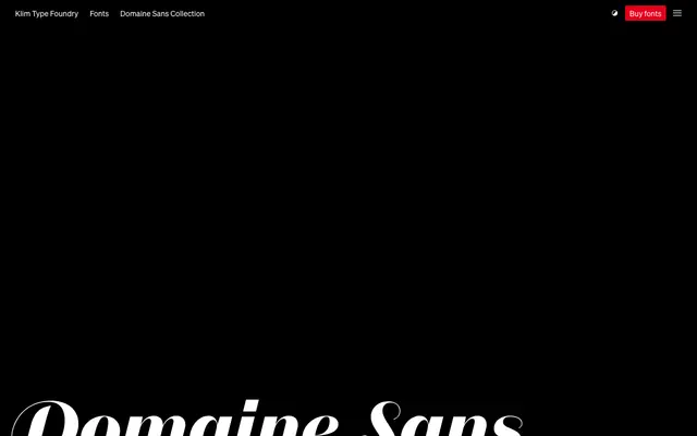 Domaine Sans specimen from Klim Type Foundry