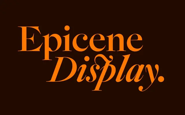 Epicene Display specimen from Klim Type Foundry
