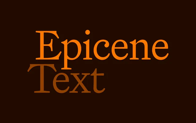 Epicene Text specimen from Klim Type Foundry