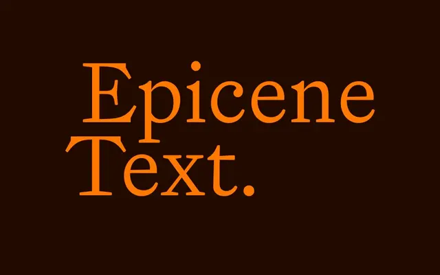 Epicene Text specimen from Klim Type Foundry