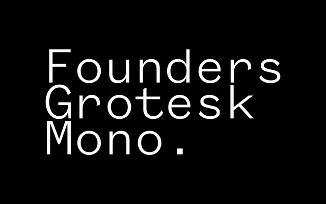 Founders Grotesk Mono specimen from Klim Type Foundry
