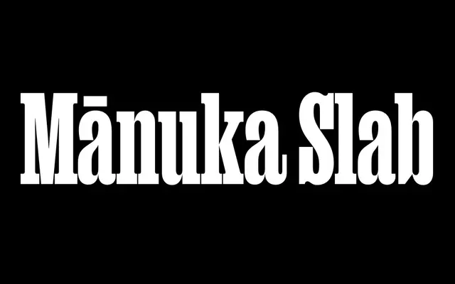 Mānuka Slab specimen from Klim Type Foundry